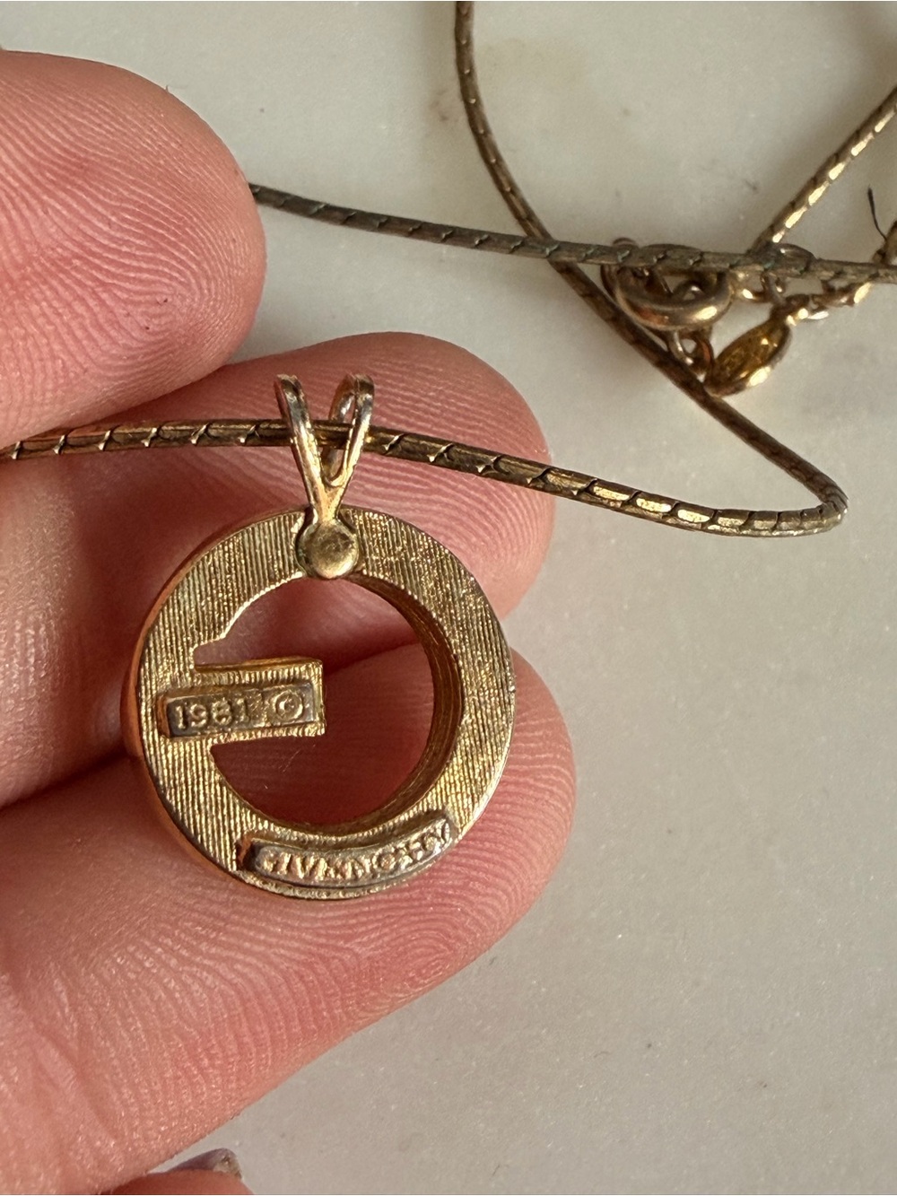 Givenchy Gold-Tone Crystal G Pendant Necklace - Women Jewelry - Picture 2 of 4